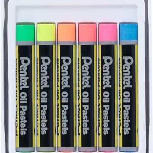 PENTEL OIL PASTEL FLUORESCENT 6 COL. SET