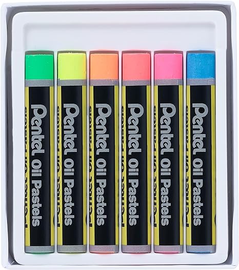 PENTEL OIL PASTEL FLUORESCENT 6 COL. SET