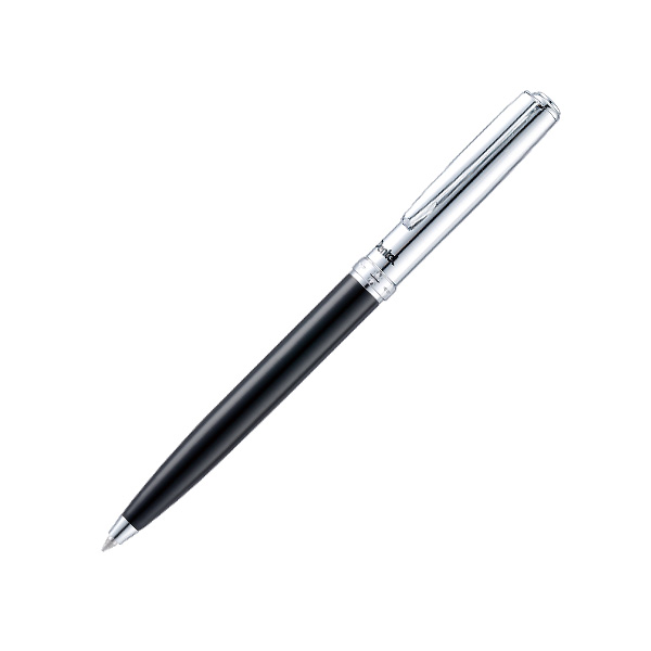 Pentel Sterling Ball Point 0.8mm Black & Silver Barrel – Black Ink
