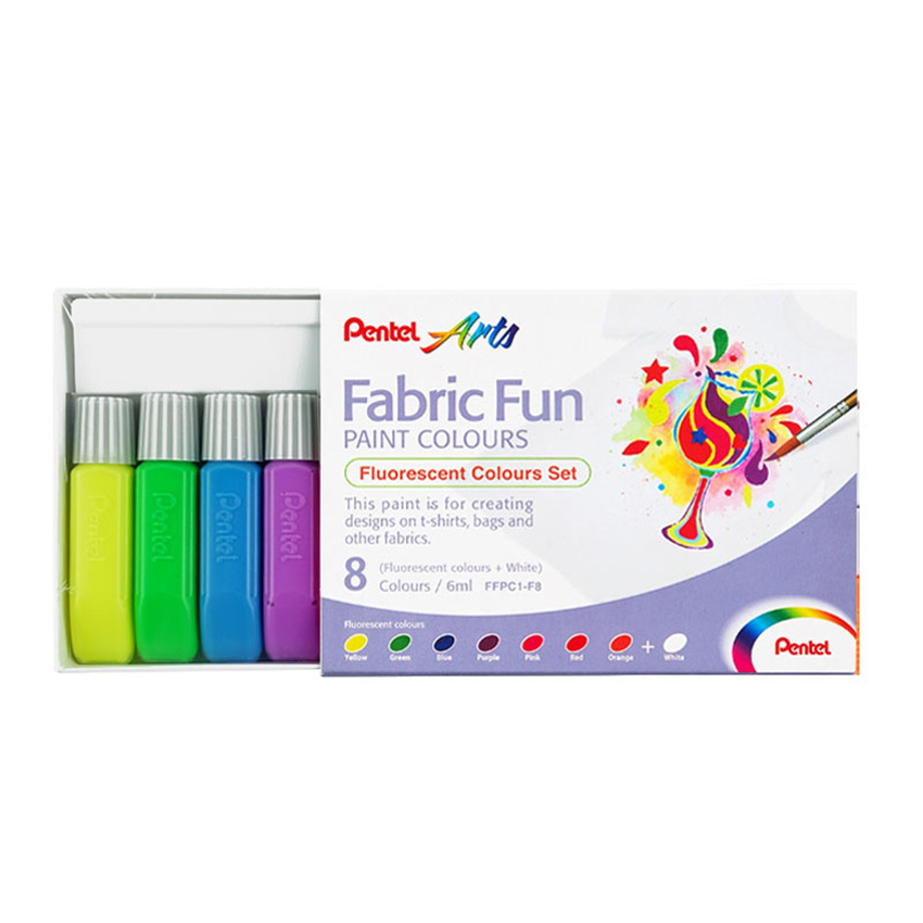 PENTEL FABRIC FUN PAINT 8 COLOR SET (FLUORESCENT COLORS) - Image 5