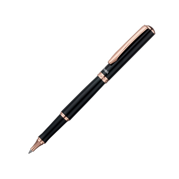 Pentel Sterling Gel Roller 0.7mm Pink Gold Black Barrel - Black Ink