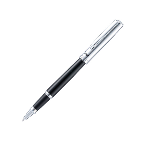 Pentel Sterling Gel Roller 0.7mm Black Silver Barrel – Black Ink