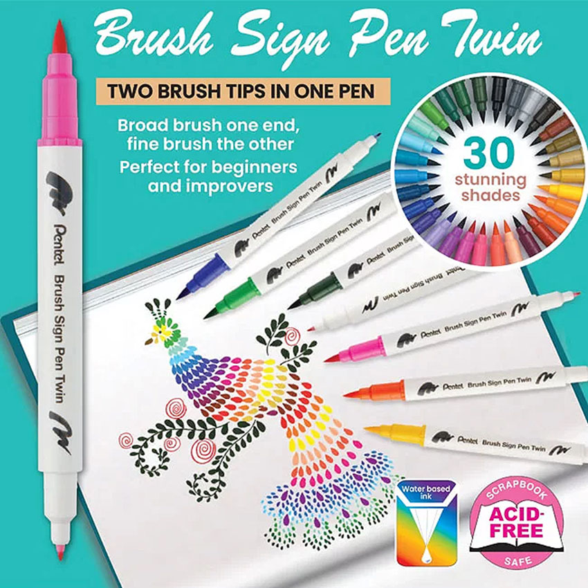 Pentel Brush Sign Pen Twin - Image 2