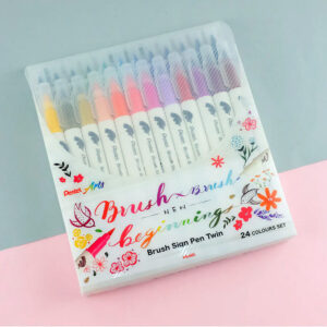 Pentel Brush Sign Pen TWIN TIP- 24 PCS SET