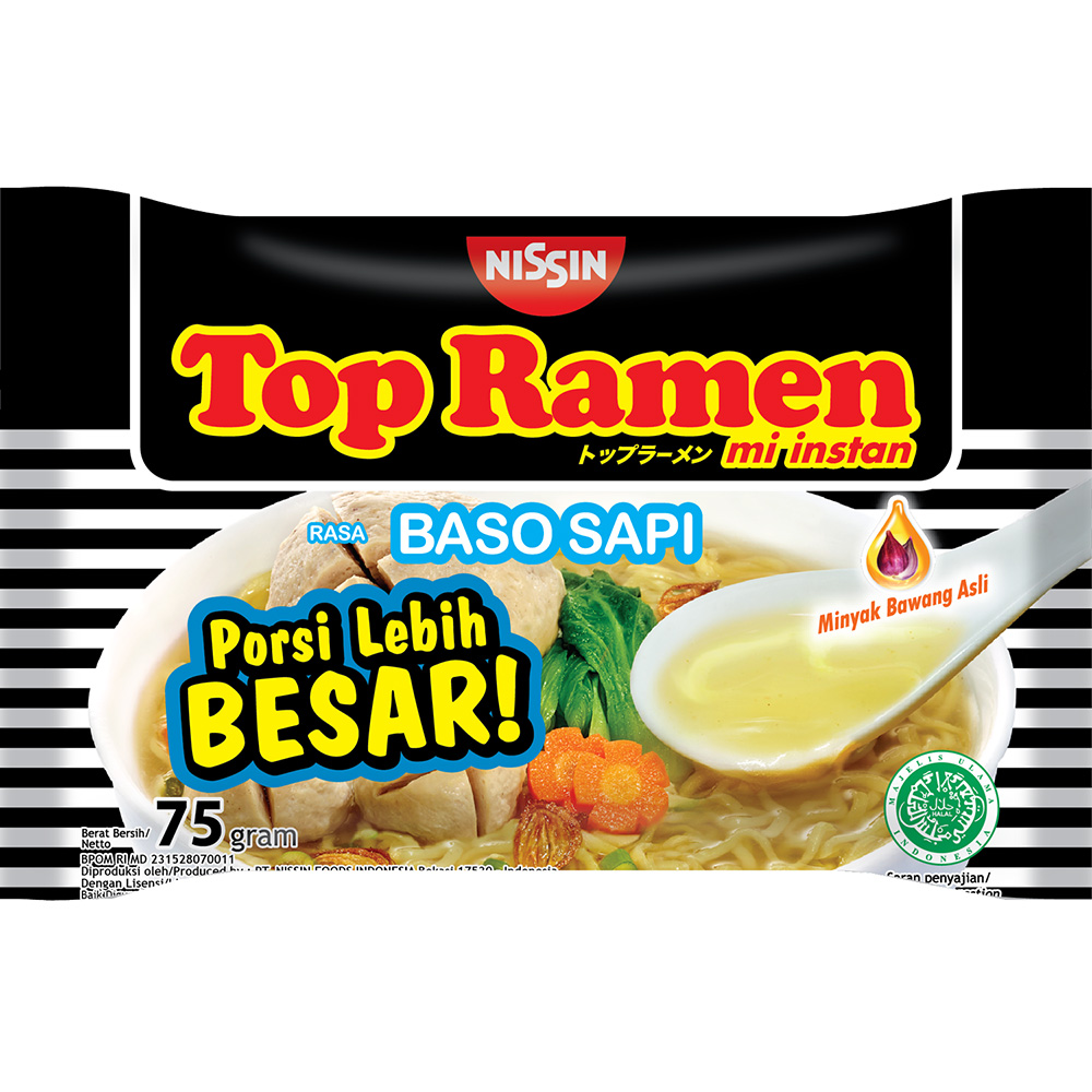 NISSIN TOP RAMEN BESAR-RASA BASO SAPI 75G TRNSR