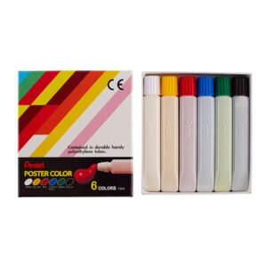Pentel Poster Color 6 Colors Set In PE Tube