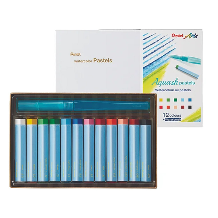 VISTAGE WATERCOLOUR PASTELS 12COLS.SET WITH WATER BRUSH SET (BUY 1 GET 2 OFFER) - Image 2
